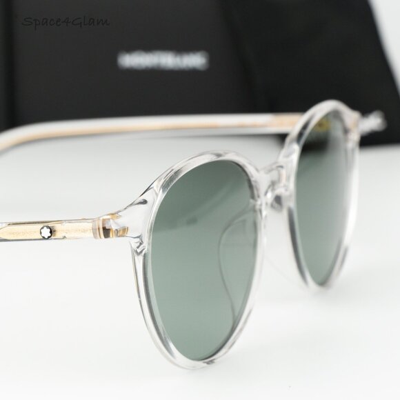 Montblanc Women Sunglasses Clear Green Round MB0326SA 004 NEW AUTHENTIC main image 6